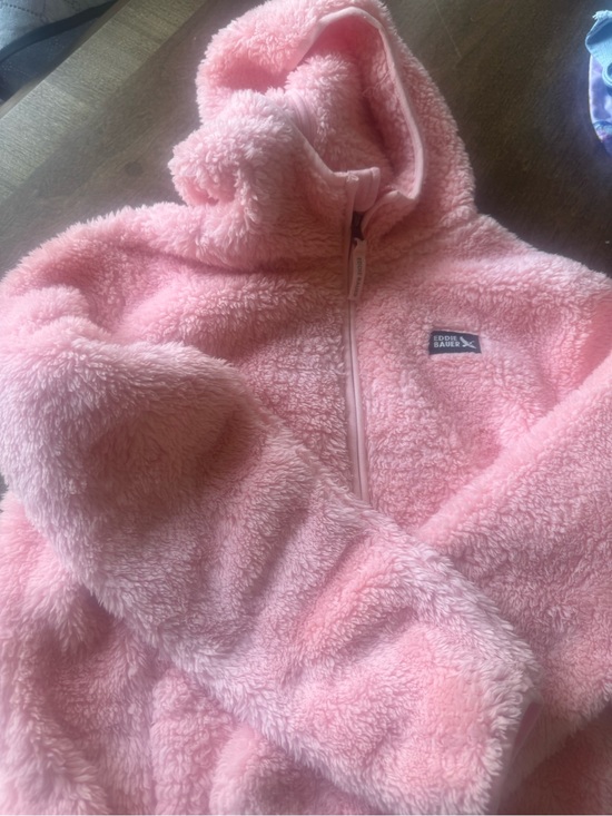 Eddie Bauer Other - Eddie Bauer Girls Pink Plush Sherpa Hoodie with Half-Zip